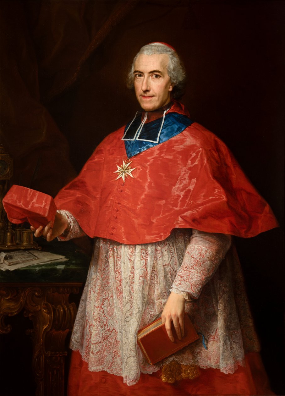 Portret kardynała Jean-François Joseph de Rochechouart autorstwa Pompeo Girolamo Batoni