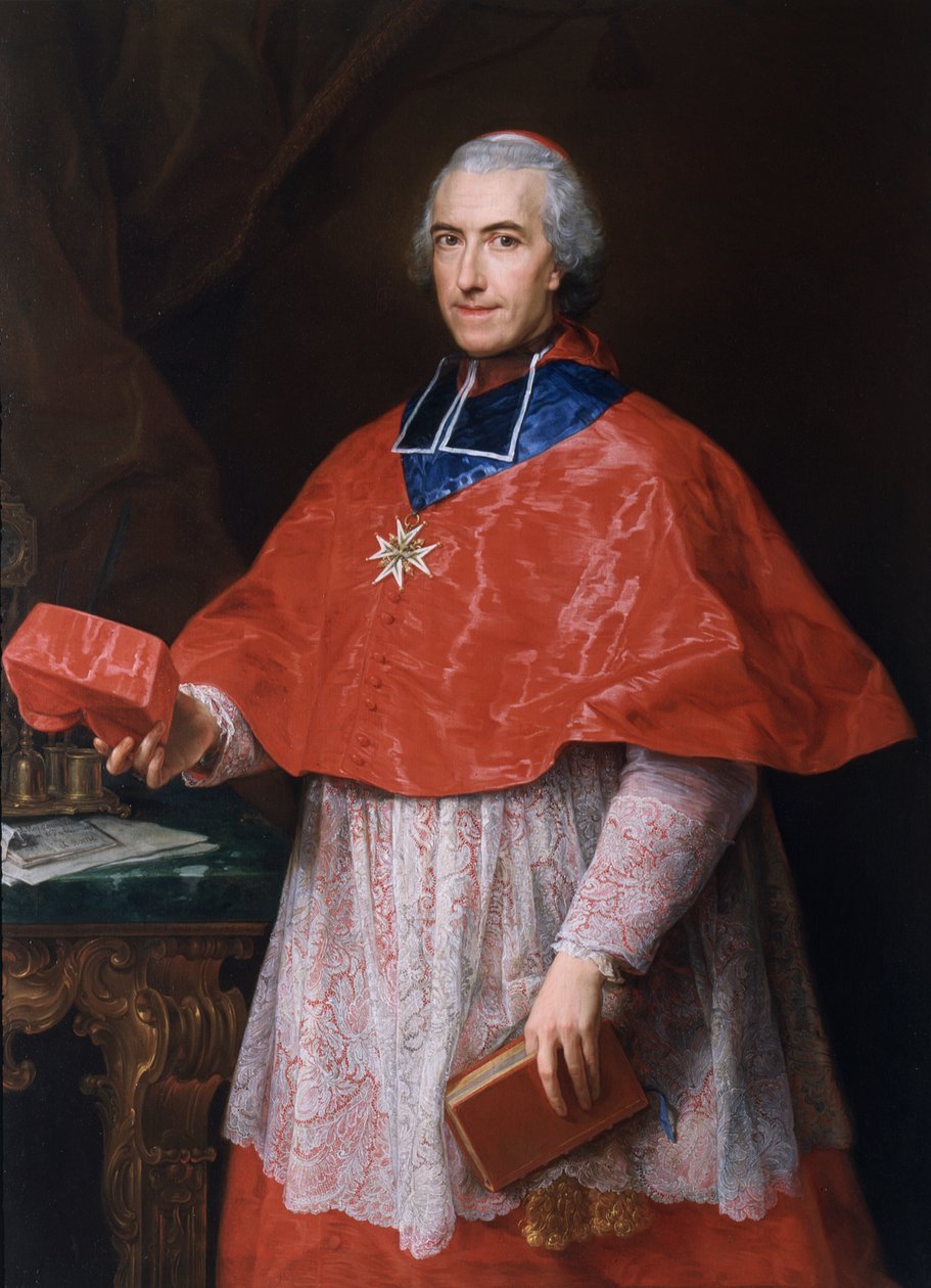 Portret kardynała Jean-François Joseph de Rochechouart autorstwa Pompeo Girolamo Batoni