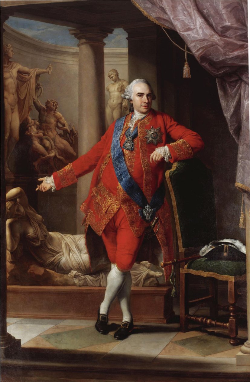 Portret hrabiego Cyryla Razumowskiego 1728-1803, ostatniego hetmana Ukrainy, 1766 autorstwa Pompeo Girolamo Batoni