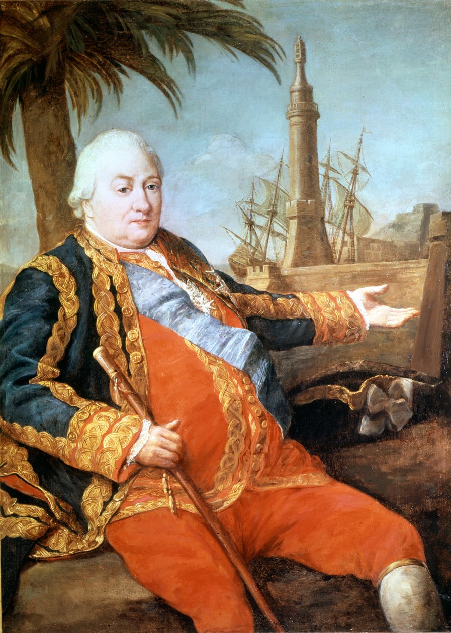 Portret rycerza Pierre Andre de Suffren z Saint Tropez (Saint-Tropez), komornika Suffren (1729-1788). Obraz Girolamo Pompeo Batoniego (1708-1787). Muzeum Zamków Wersalskich autorstwa Pompeo Girolamo Batoni
