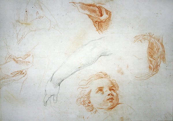 Studia do Ekstazy św. Katarzyny ze Sieny (czerwona i czarna kreda na papierze) autorstwa Pompeo Girolamo Batoni