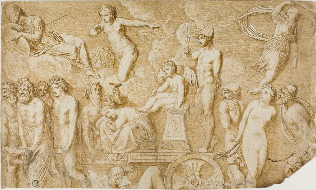 Triumf Miłości (po antycznej płaskorzeźbie) autorstwa Pompeo Girolamo Batoni