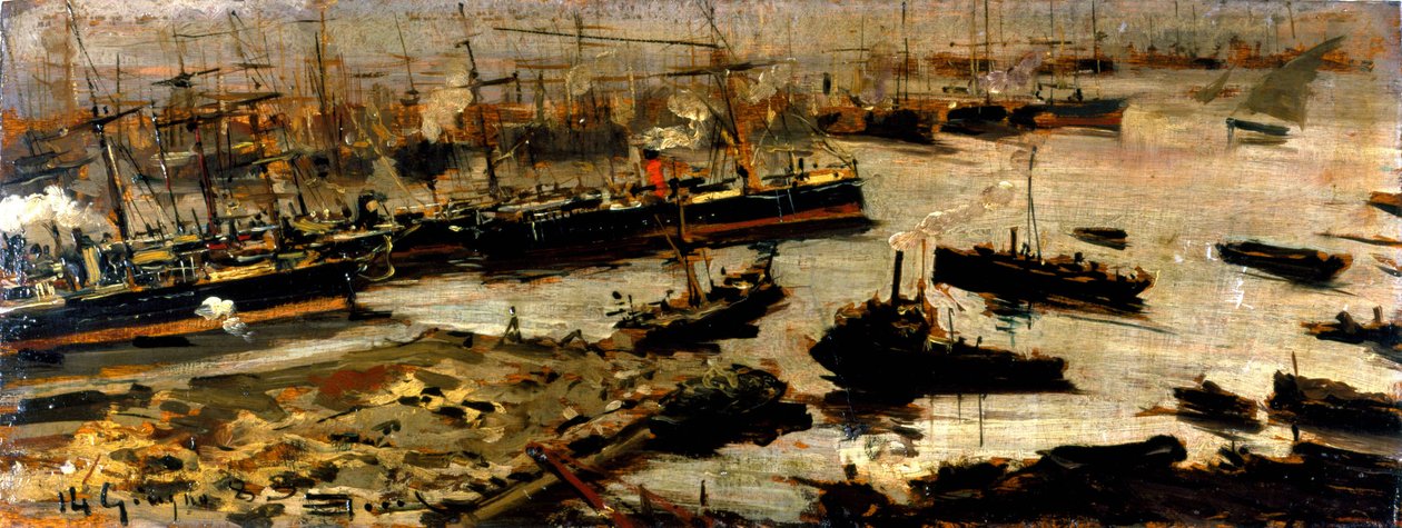 Port w Genui, obraz Mariani autorstwa Pompeo Mariani