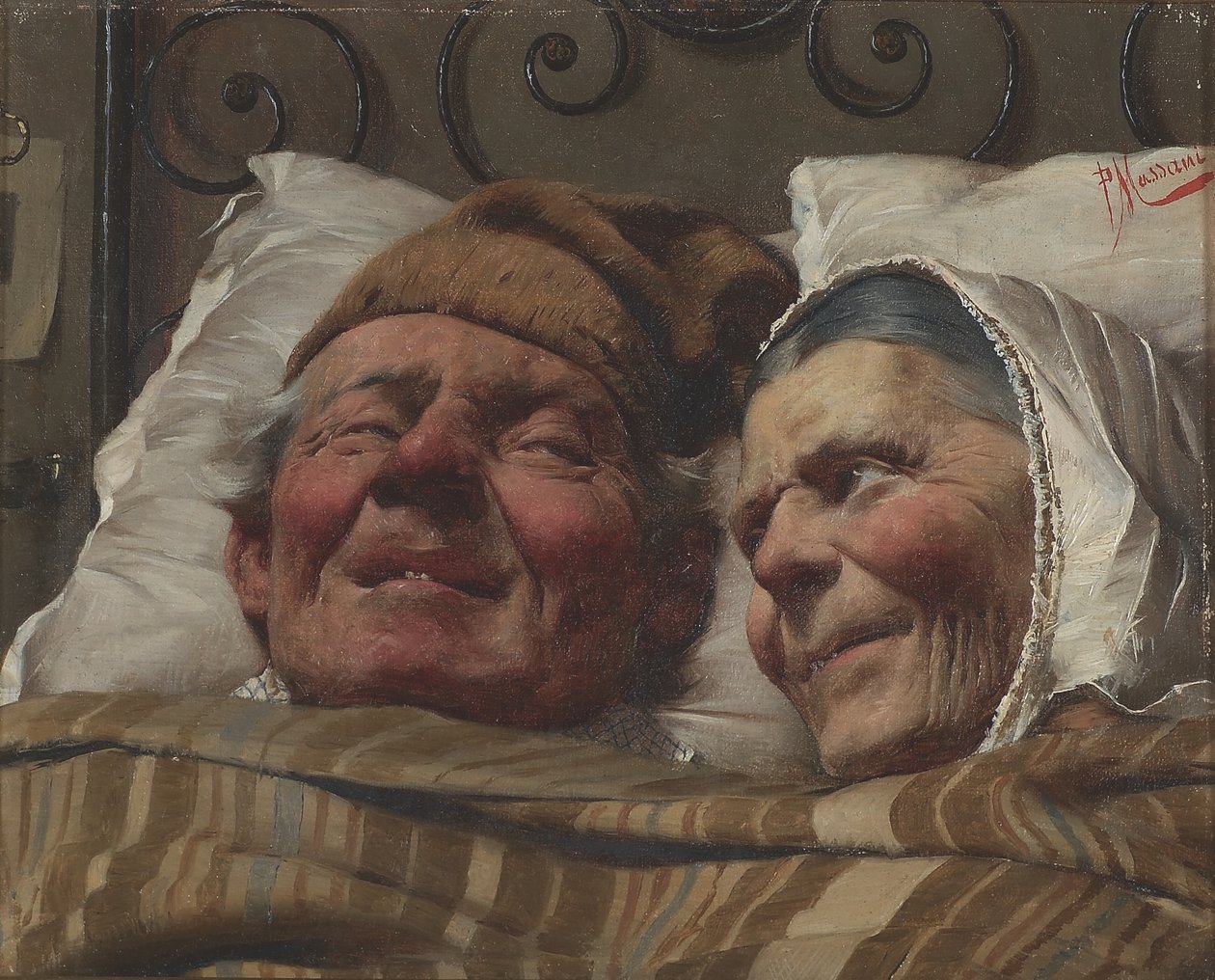Złote wesele, ok. 1890 (olej na płótnie) autorstwa Pompeo Massani