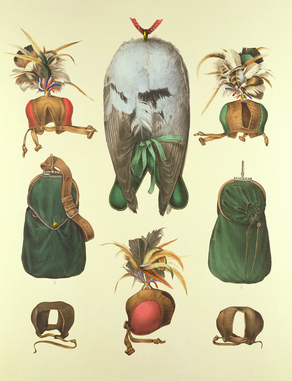 Sprzęt do sokolnictwa, z „Traite de Fauconnerie” H. Schlegel und A.H. Verster de Wulverhorst, 1844-53 autorstwa Portman and Van Wouw