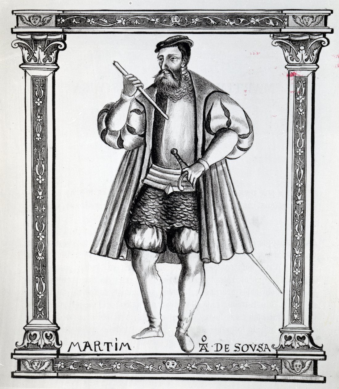 Martim da Sousa, ilustracja do „Legends of India” Gaspara Correia, wydana ok. 1930 r. 1858-1863 autorstwa Portuguese School