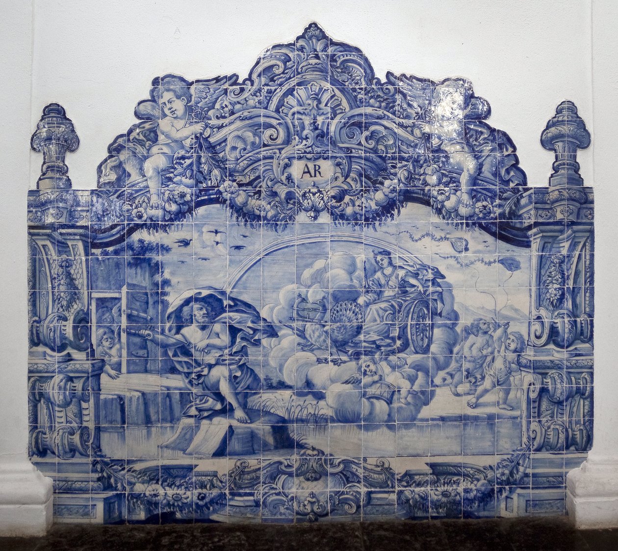 Alegoria powietrza - Azulejos, ceramika malowana autorstwa Portuguese School