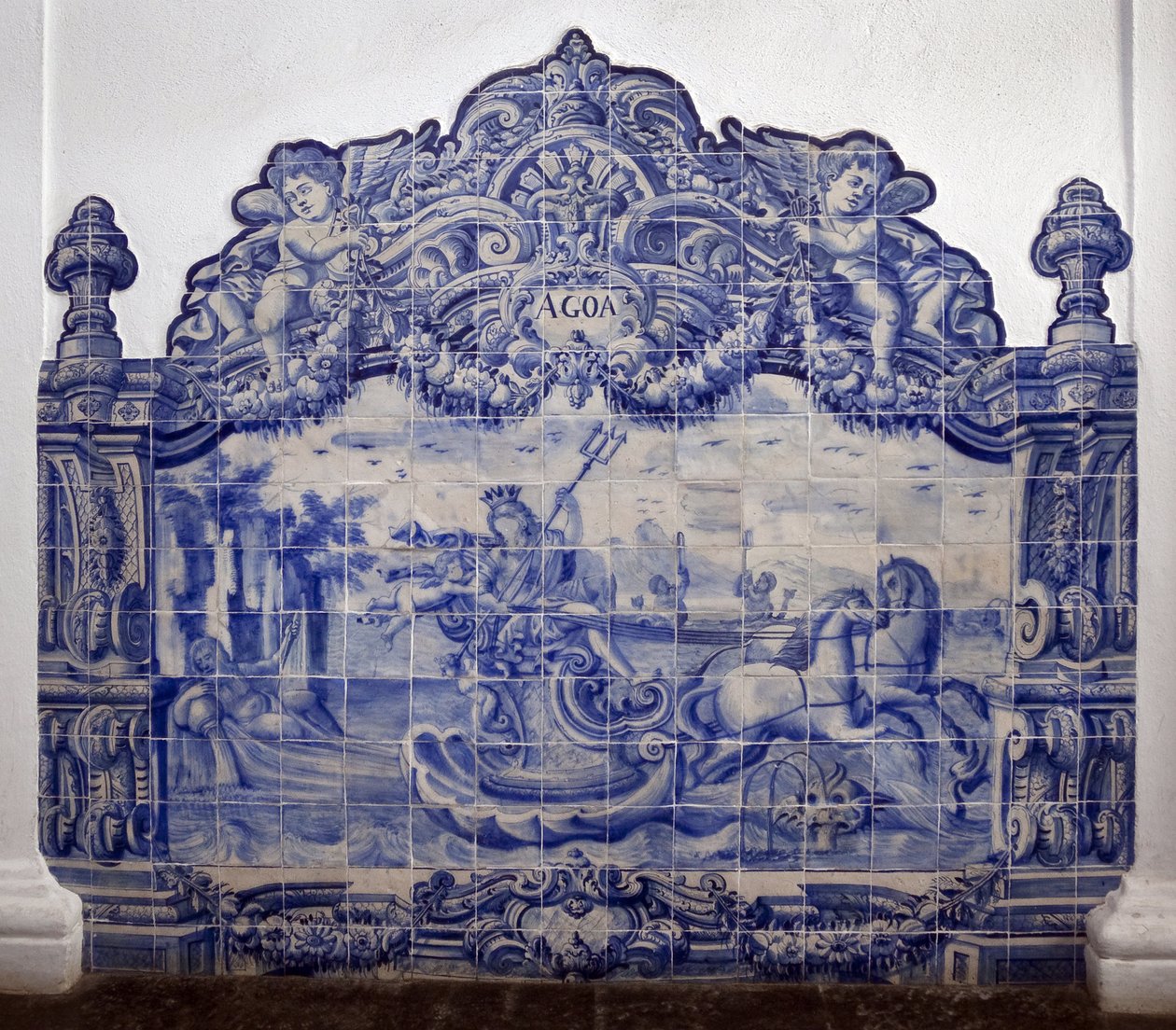 Alegoria wody - Azulejos, ceramika malowana autorstwa Portuguese School