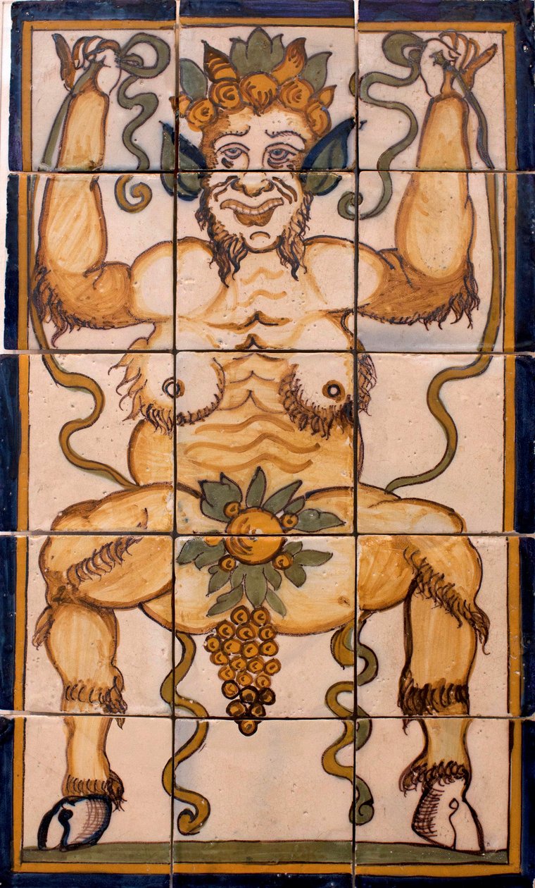 Bacchus - Panel dachówkowy Bacchus, fabryka portugalska autorstwa Portuguese School