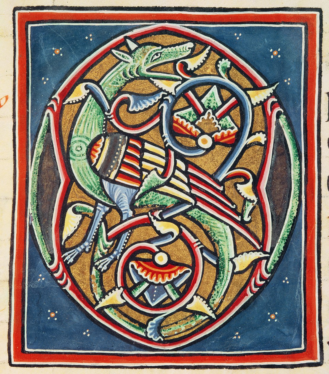 Ms 3089 fol.35r Inicjał zamieszkany O, XII lub XIII w. autorstwa Portuguese School