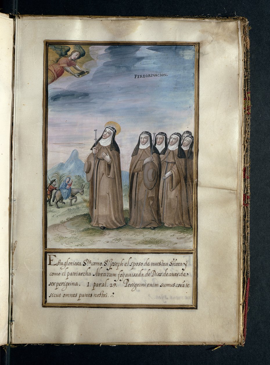 Pielgrzymka, z historii peregrynacji sióstr syjonistycznych, sporządzona w Lizbonie na początku XVII wieku autorstwa Portuguese School