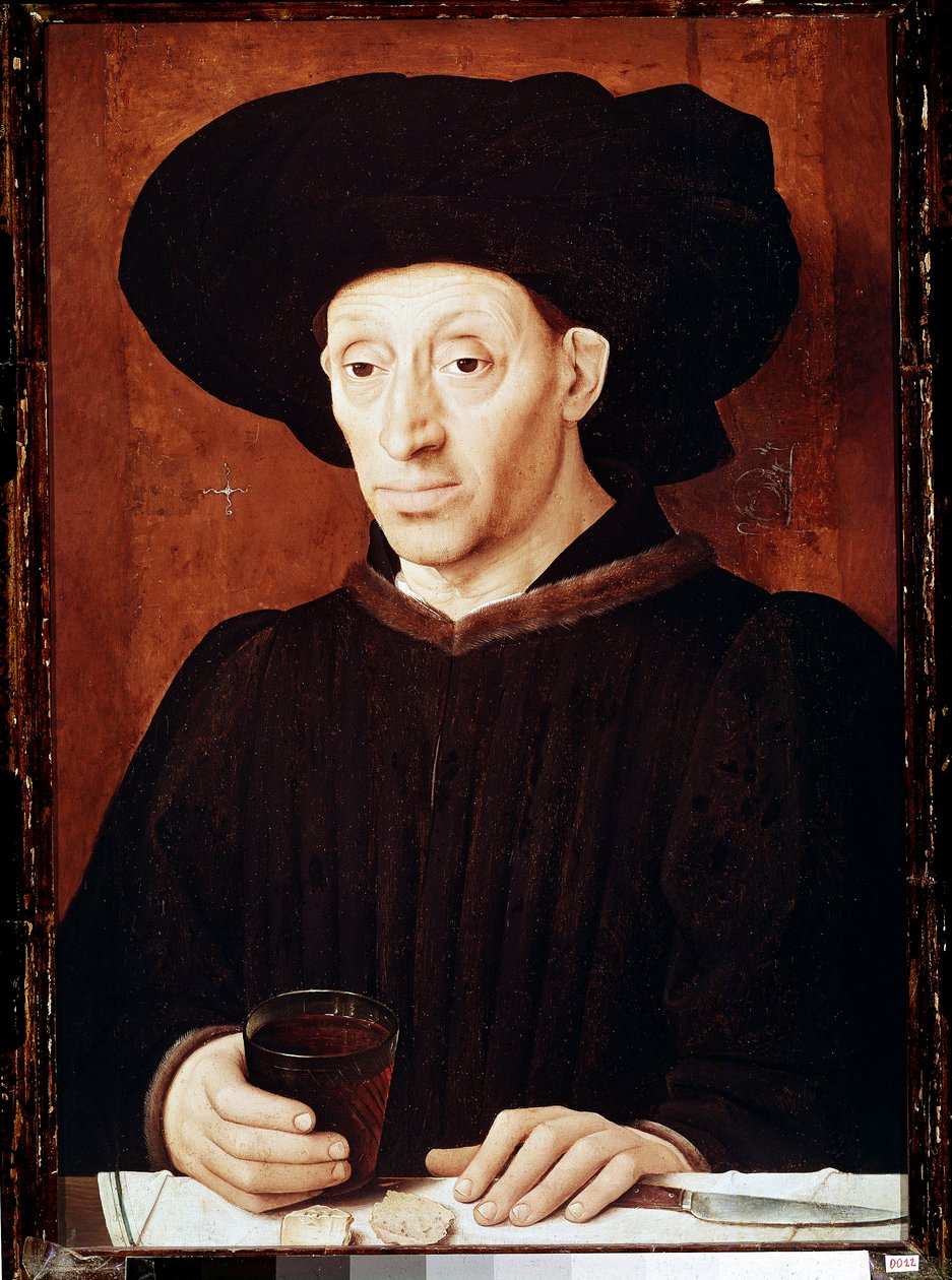 Portret mężczyzny z kieliszkiem wina (malarstwo) autorstwa Portuguese School