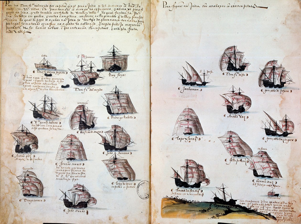Okręty wojenne. Wspomnienia o armadach Portugalii pod rządami króla Manuela I (1469-1521). Rękopis z 1505 r. Paryż. BN autorstwa Portuguese School