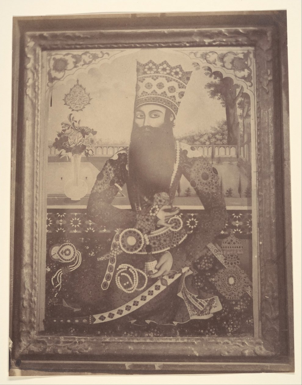 [Fath-Ali Shah, Malowidło, które kiedyś należało do Hmah [] Saula, wujek króla.], lata czterdzieste i sześćdziesiąte XIX wieku. autorstwa Possibly by Luigi Pesce.