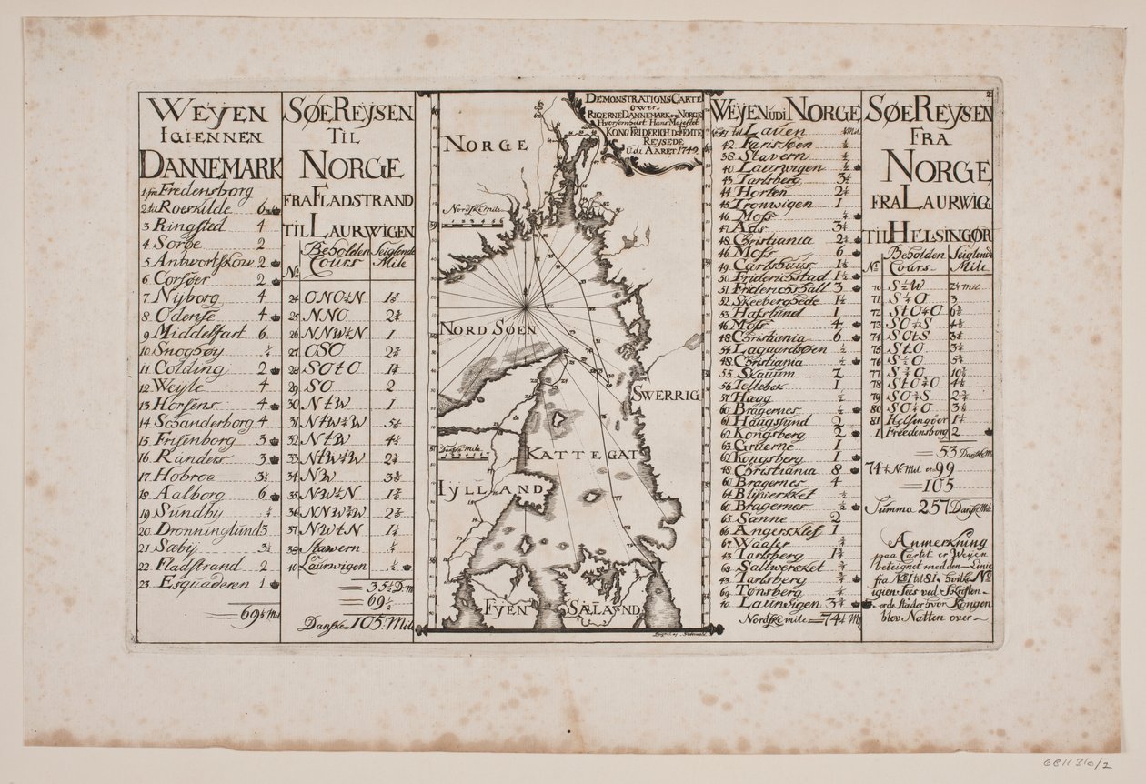 Mapa Skagerak i Kattegat z okolicznymi hrabstwami autorstwa Poul Isac Grønvold