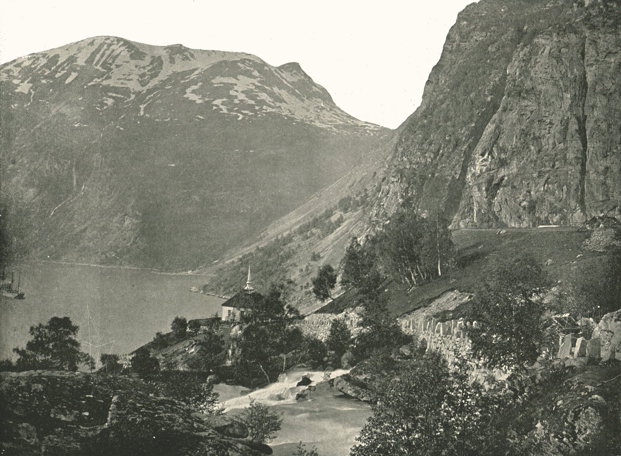 Merok, na Geirangerfjord, Norwegia, 1895. autorstwa Poulton and Co
