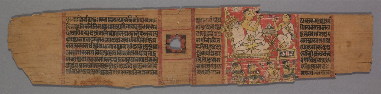Kartka z rękopisu Jain: Shalibhadra: Tekst wers., 1279. autorstwa Pradyumnasuri
