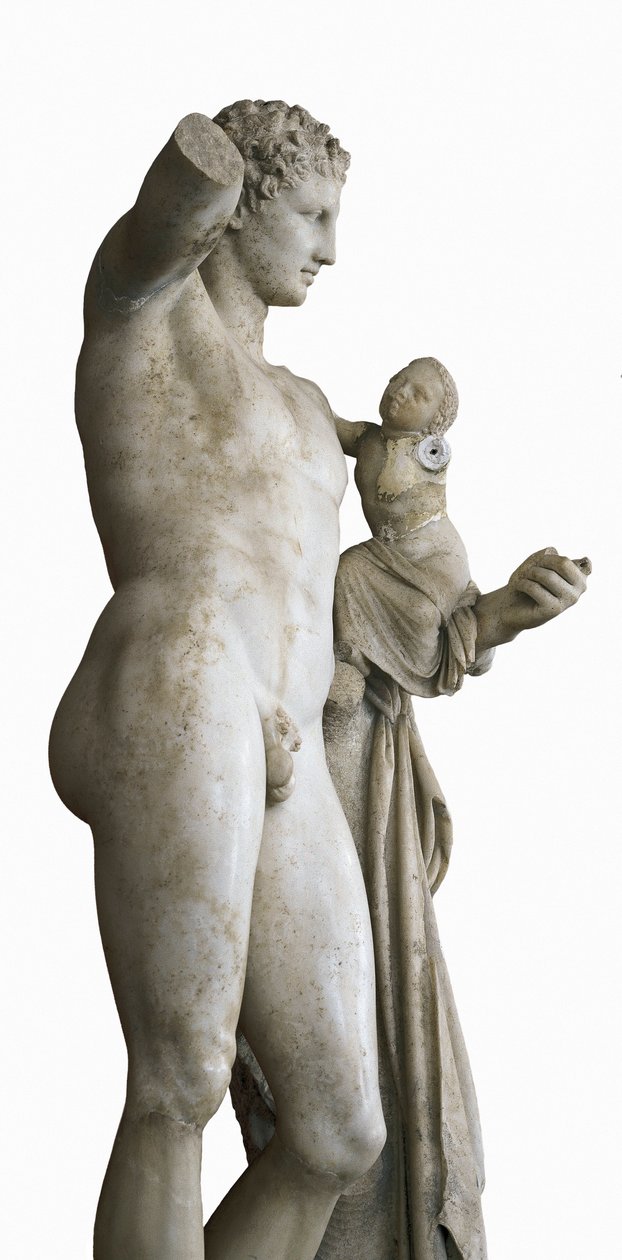 Hermes niosący dziecko Dionizos, ok. 1930 r. 330 pne (marmur) autorstwa Praxiteles