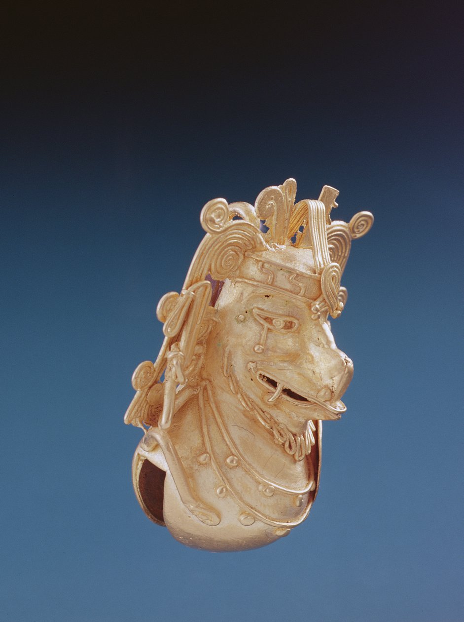 Bell, Kultura Mixtec (złoto) autorstwa Pre Columbian