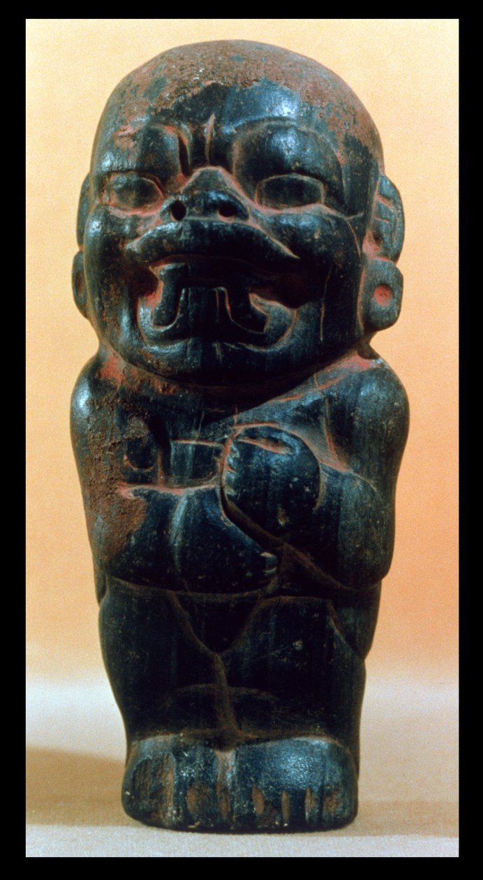 Figura z głową Jaguara, z kultury Olmeków, 3000-1000 pne (ceramika) autorstwa Pre Columbian