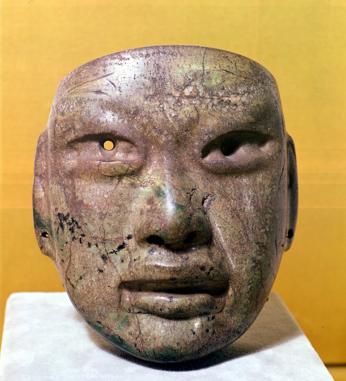 Maska pogrzebowa, Olmek, z Meksyku autorstwa Pre Columbian