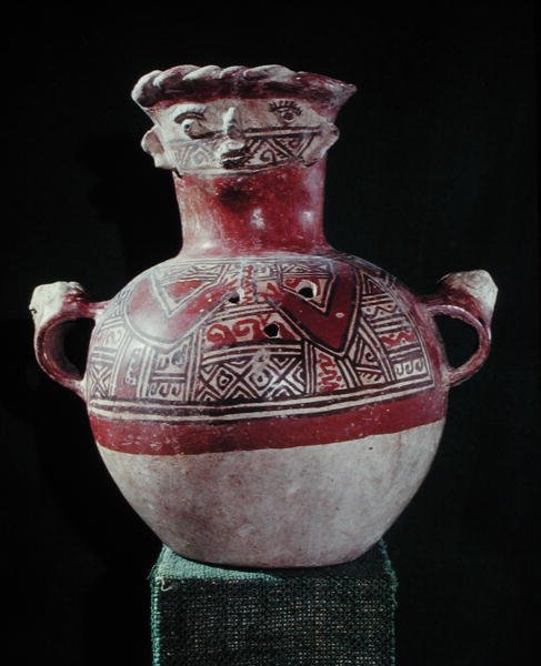 Urna pogrzebowa, z Mixco Viejo, Chimaltenango (polichromia) autorstwa Pre Columbian