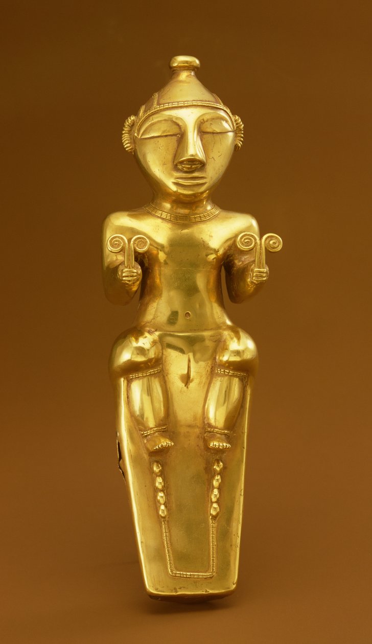 Kolba z limonką Quimbaya, z Kolumbii (złota tumbaga) autorstwa Pre Columbian