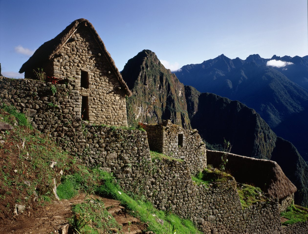 Budynki tarasowe w cytadeli Inków, zbudowane w XV wieku autorstwa Pre Columbian