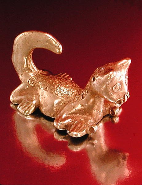 Wisiorek Twój Jaguar (złoty) autorstwa Pre Columbian Pre Columbian