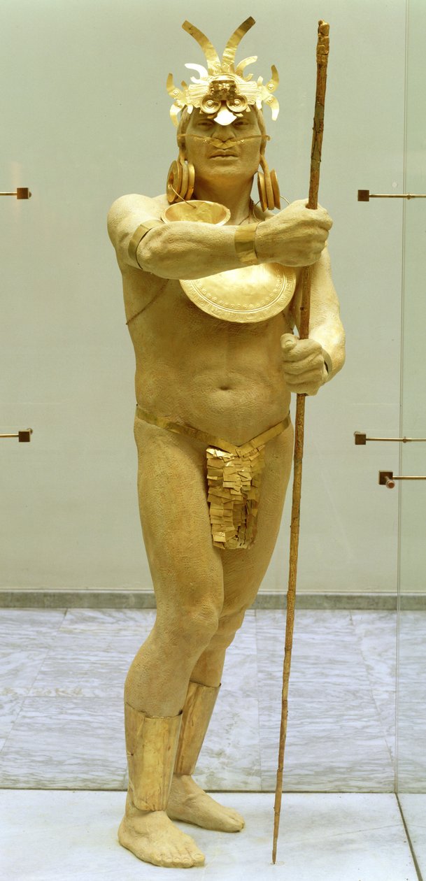 Wojownik noszący złote ozdoby (złoto) autorstwa Pre Columbian