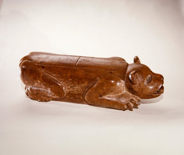 Przyczajony bęben Jaguara, kultura Azteków (drewno) autorstwa Pre Columbian Pre Columbian