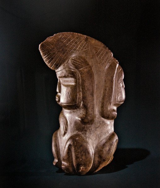 Podwójna figura, kultura Mezcala, Guerrero autorstwa Pre Columbian Pre Columbian