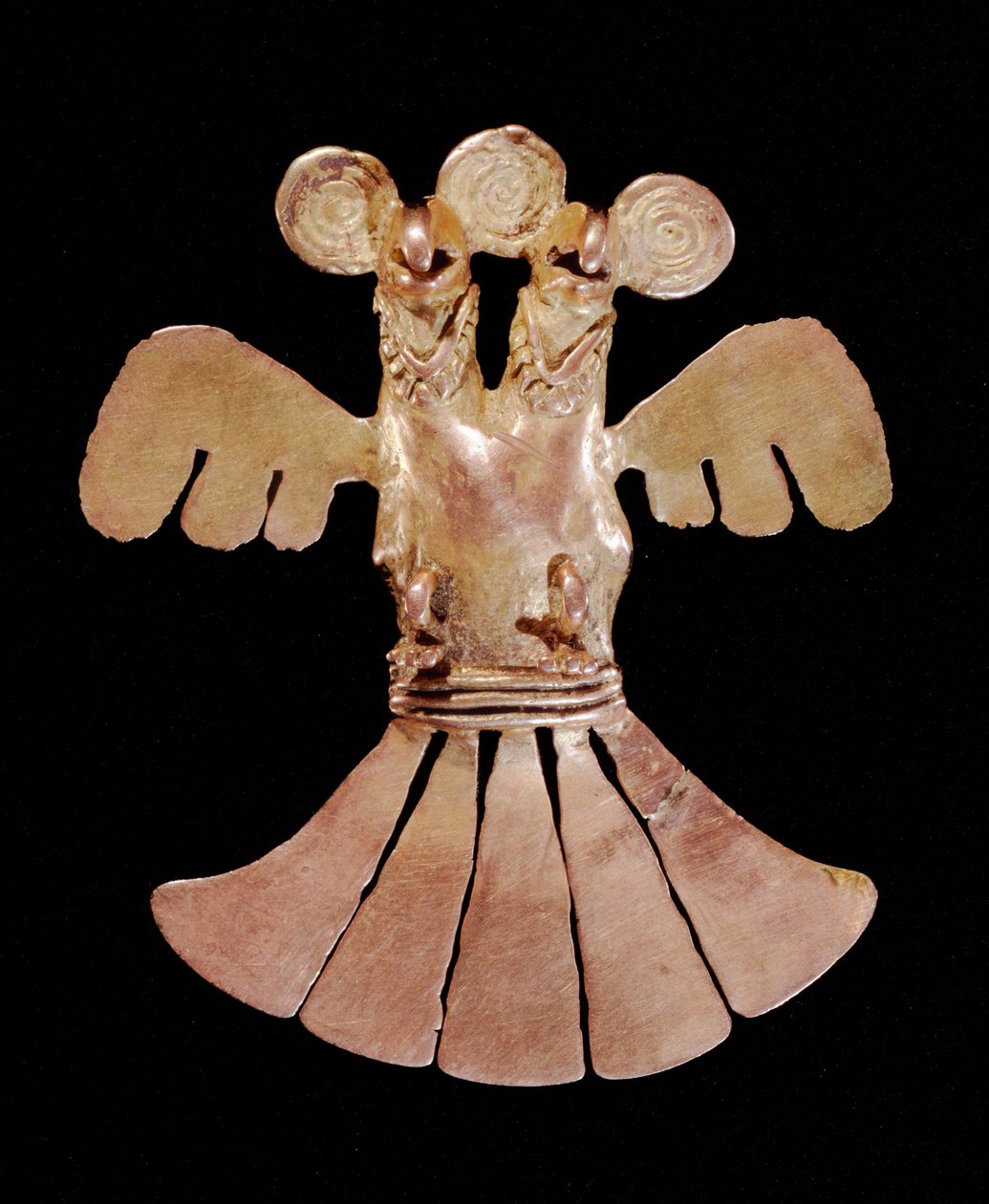 Zawieszka z dwugłowym orłem, Popayan (700-1500) (złoty) autorstwa Pre Columbian Pre Columbian