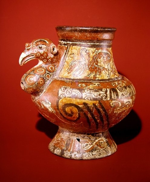 Słój z wizerunkiem przedstawiający indyka, z Nacasola, półwysep Nicoya (ceramika) autorstwa Pre Columbian Pre Columbian