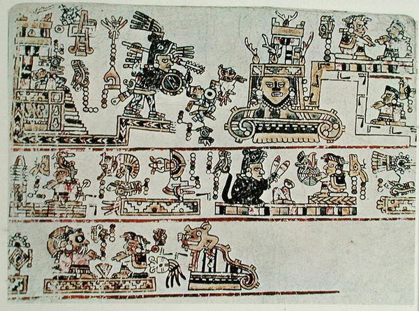 Faksymile Codex Bodley, detal, ok. 1521 (welum) autorstwa Pre Columbian Pre Columbian