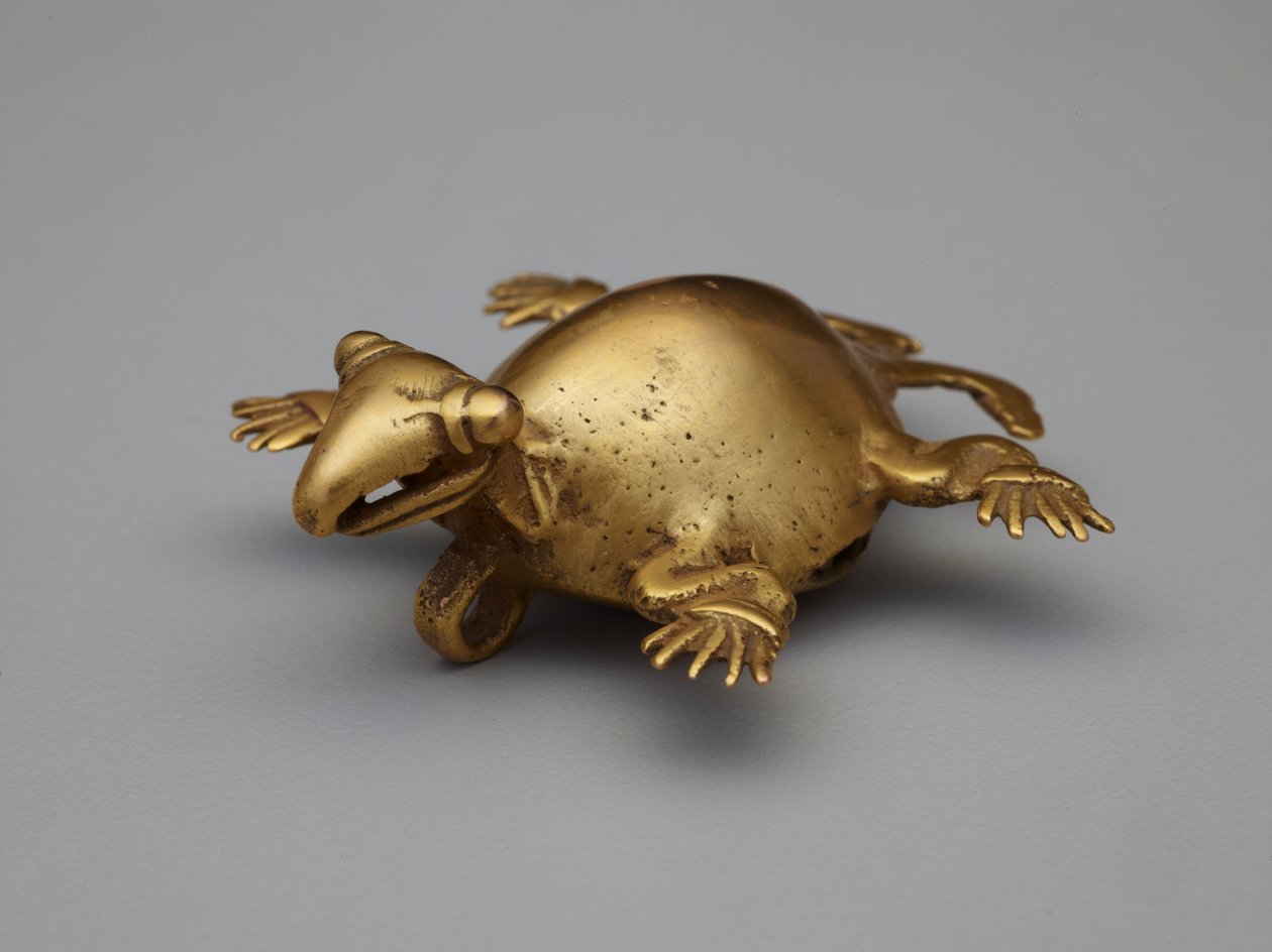 Dzwonek wiszący: żółw, 800-1200 (złoty) autorstwa Pre Columbian Pre Columbian