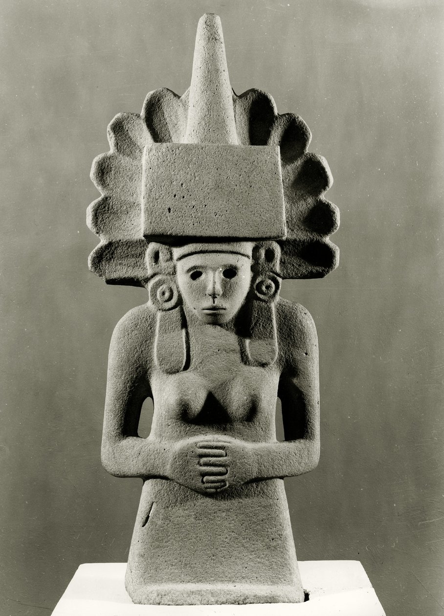 Centeocihuatl, Bogini Kukurydzy, Huastecan, ok. 1930 r. 1000-1250 (wapień) autorstwa Pre Columbian