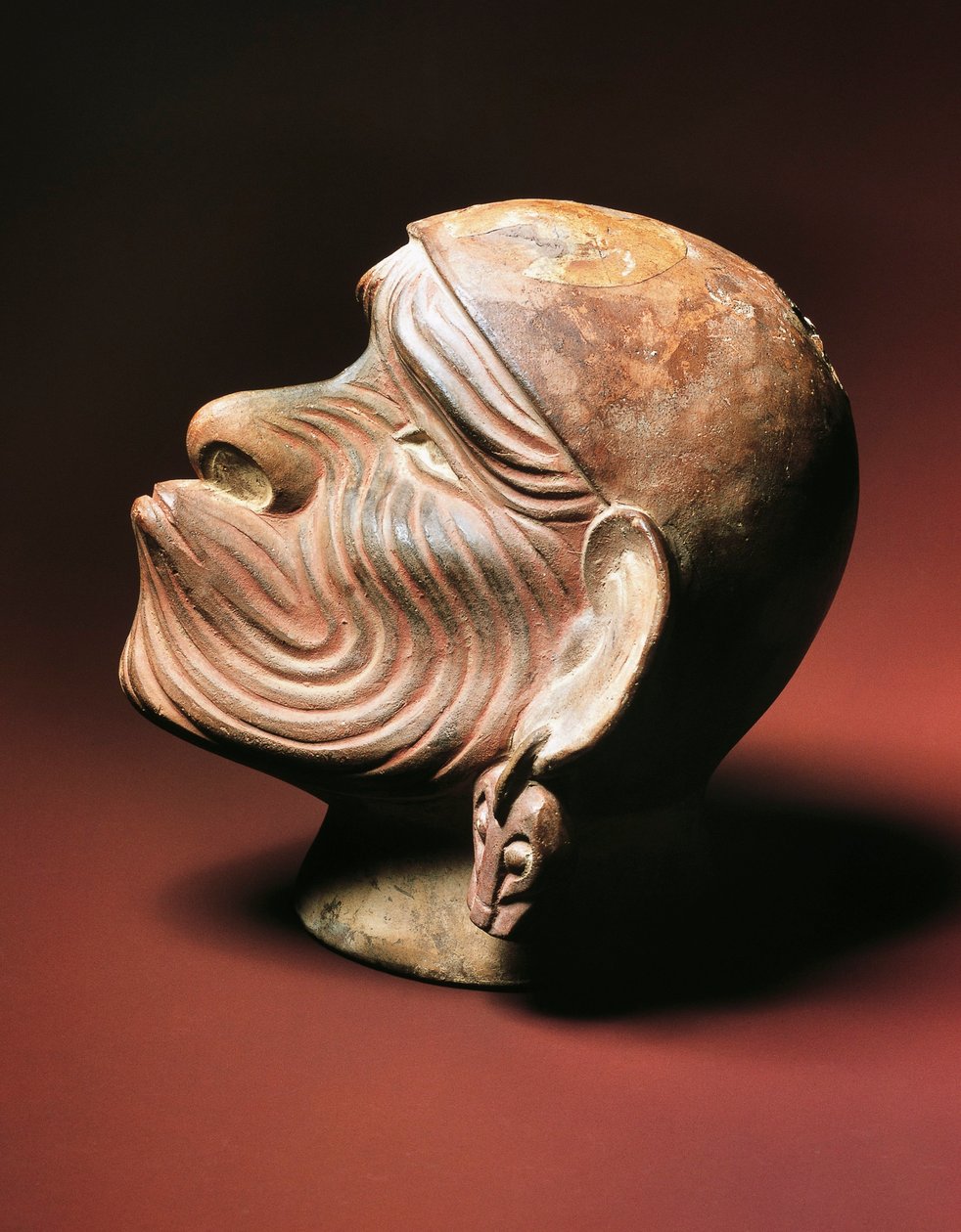 Męska głowa z Trujillo, kultura Moche, cywilizacja prekolumbijska, IV-IX w. (zdjęcie) autorstwa Pre Columbian Pre Columbian