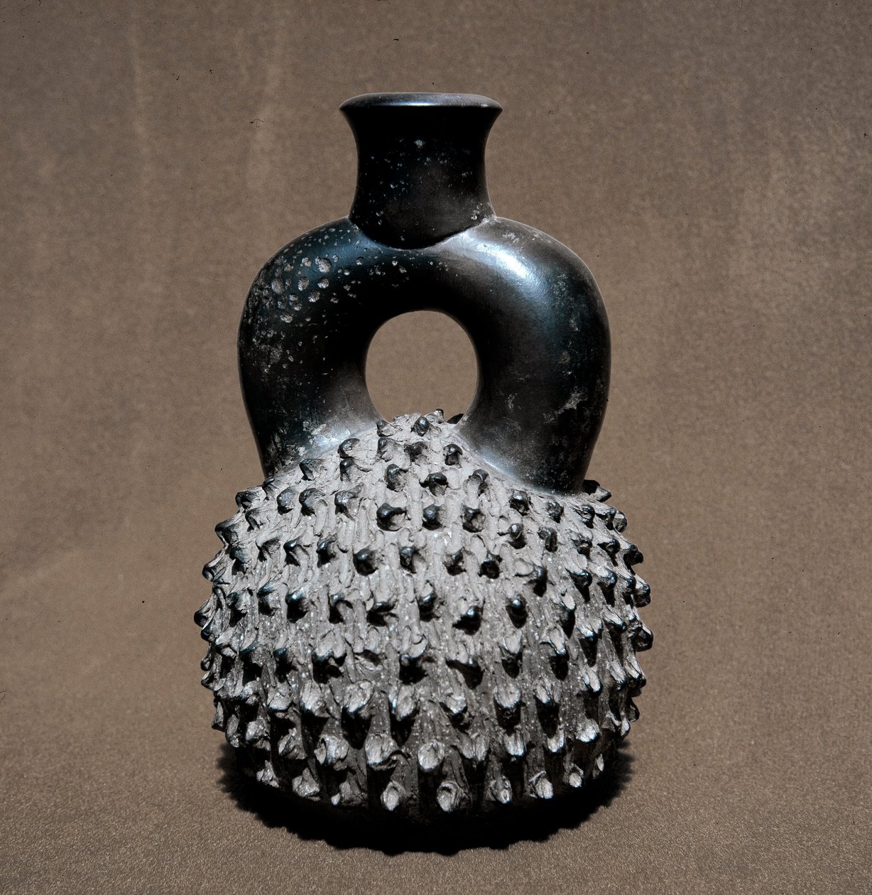 Sztuka przedkolumbijska, cywilizacja cupisnique: waza w kształcie chrząszcza i granatu. 300 pne-100 ne. Lima, Narodowe Muzeum Antropologii i Archeologii, Peru autorstwa Pre Columbian Pre Columbian
