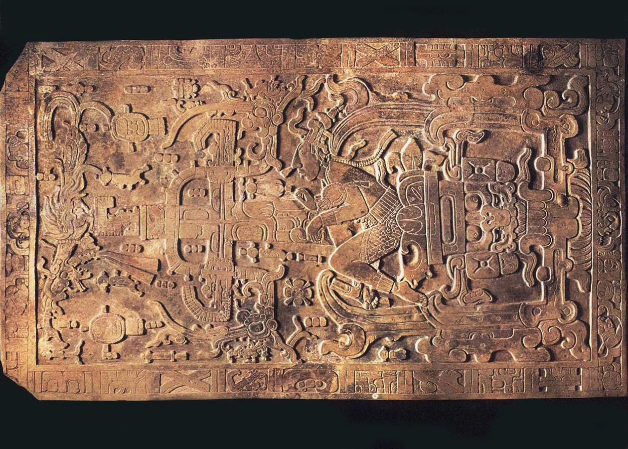 Grób króla Pakala ze Świątyni Inskrypcji, Palenque, 615-683 autorstwa Pre Columbian art