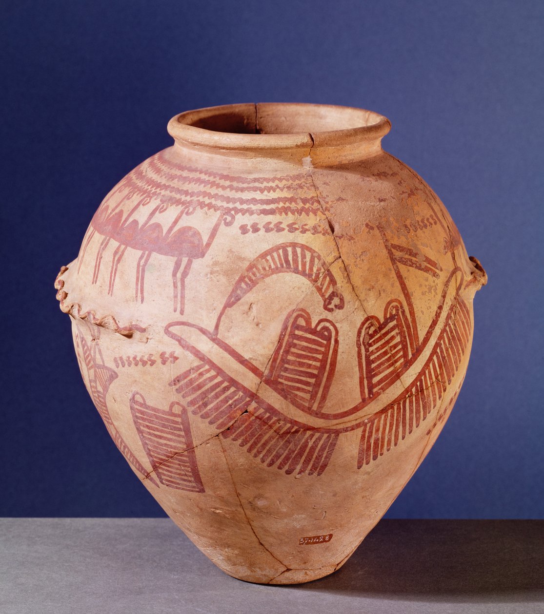 Wazon przedstawiający dwie kapliczki na barce, ok. 3500 pne (ceramika) autorstwa Predynastic Period Egyptian