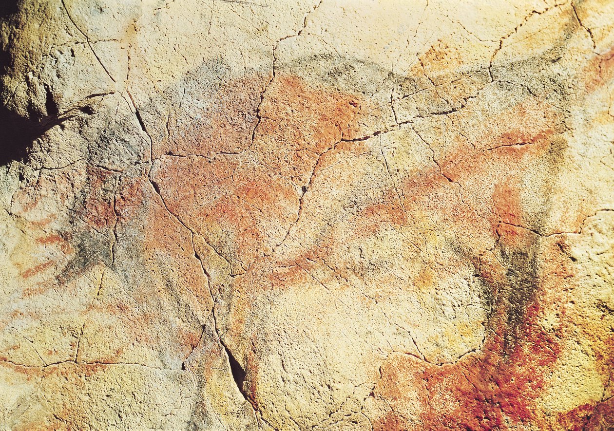 Żubr, z jaskiń w Altamirze, ok. 15000 p.n.e. (malowidło jaskiniowe) autorstwa Prehistoric