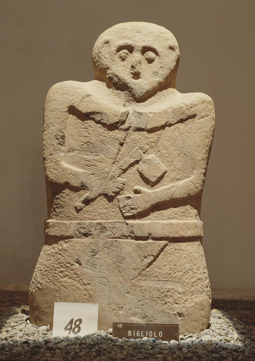 Jedna ze steli Lunigiana, znaleziona w Bigliolo, ok. 3000 pne autorstwa Prehistoric