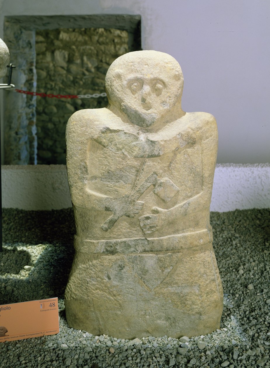 Jedna ze steli Lunigiana, znaleziona w Bigliolo, ok. 3000 pne autorstwa Prehistoric