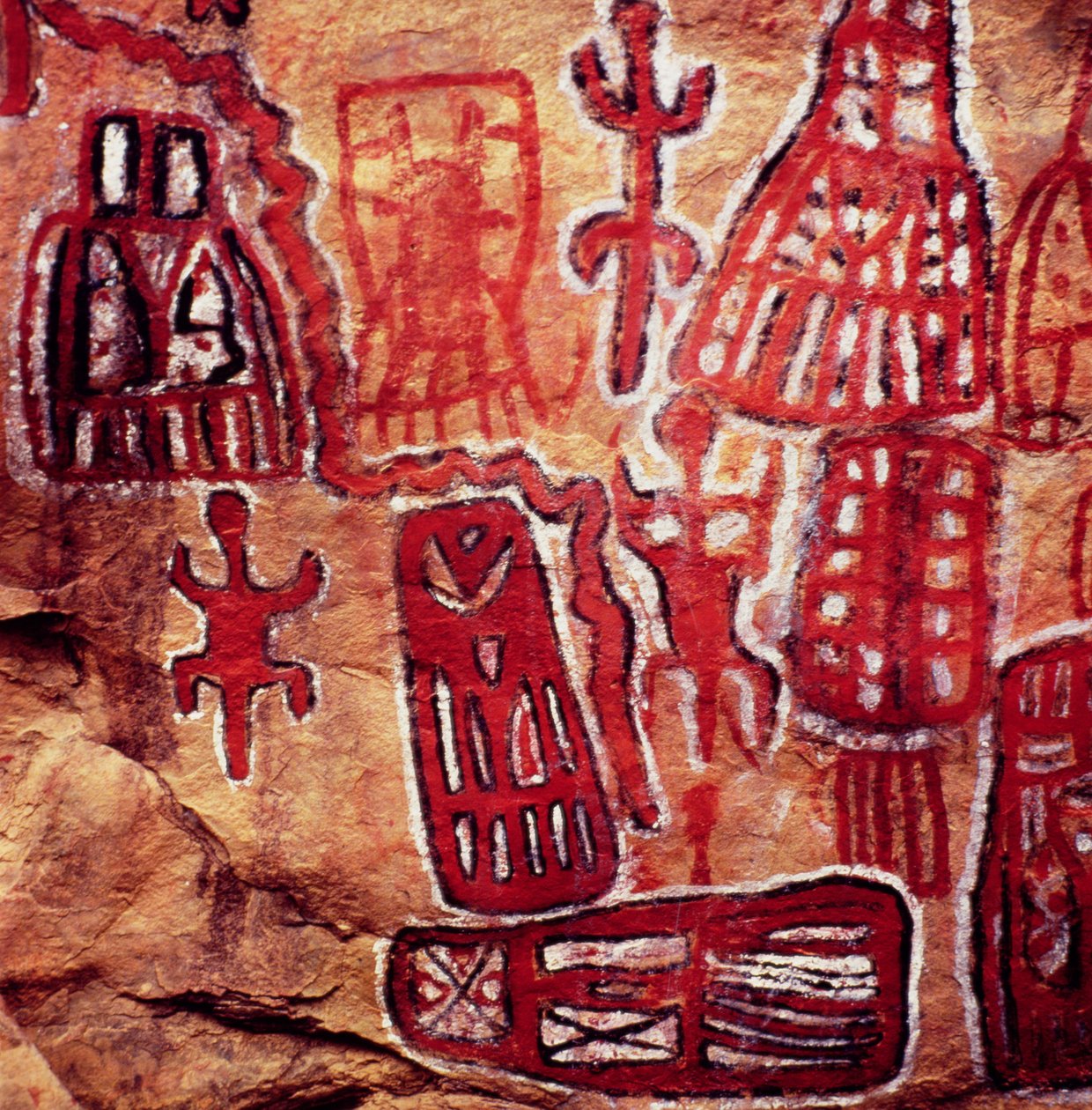 Prehistoryczne malowidło naskalne, z regionu SonghaiDogon w Mali (malarstwo jaskiniowe) autorstwa Prehistoric