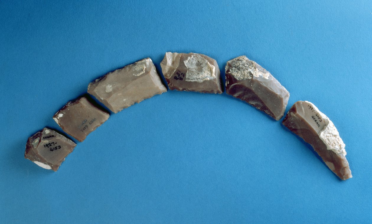 Ostrza sierpowe z Izraela, późny brąz do wczesnej epoki żelaza (krzemień) autorstwa Prehistoric