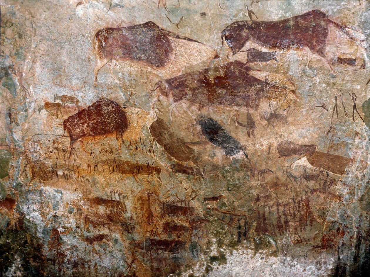 Malowidła jaskiniowe wykonane przez ludzi san, trzecie tysiąclecie pne autorstwa Prehistoric Prehistoric