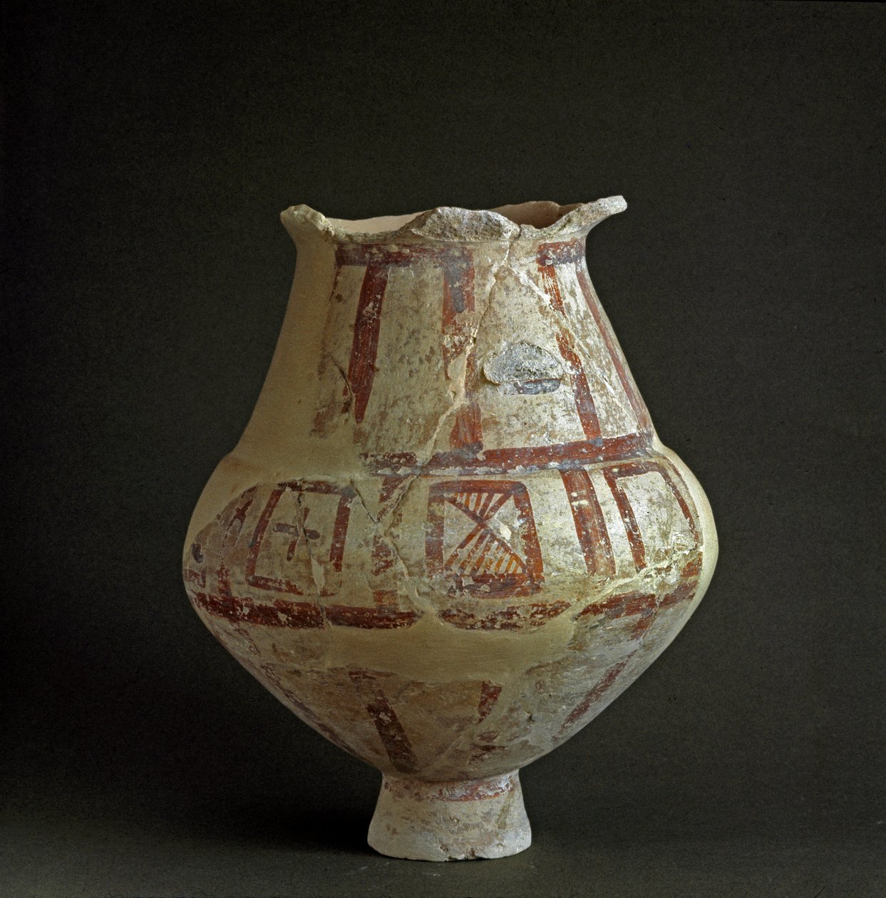 Cywilizacja etruska: waza z terakoty z nekropolii Mattonara (Civitavecchia), Lacjum. VII-VI wiek p.n.e. Rzym, Narodowe Muzeum Etnografii Prehistorycznej Luigi Pigorini autorstwa Prehistoric Prehistoric
