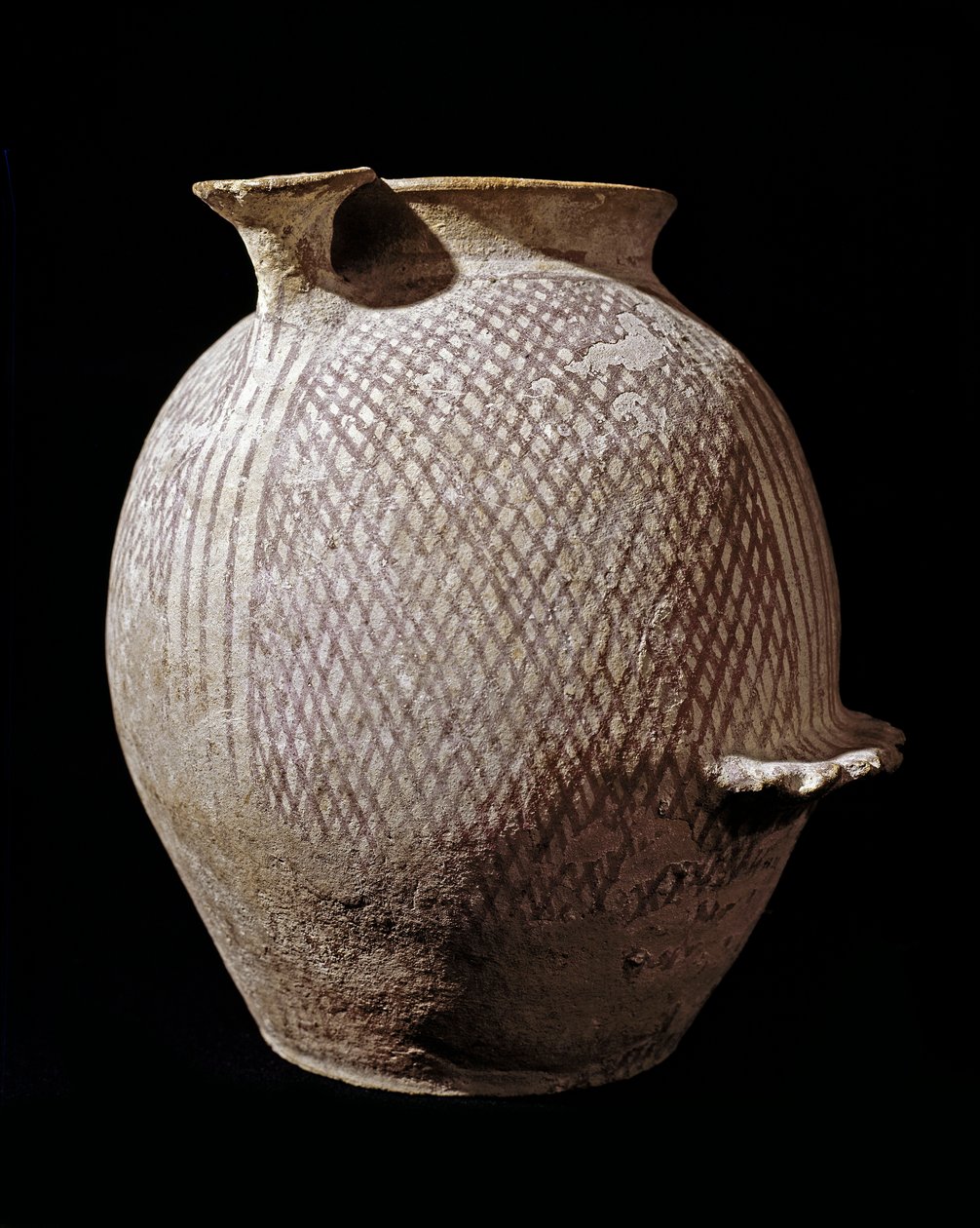 Prehistoria: polichromowany ceramiczny wazon z Jerycha. 3000-2100 pne. Amman, Muzeum Archeologiczne, Jordania autorstwa Prehistoric Prehistoric