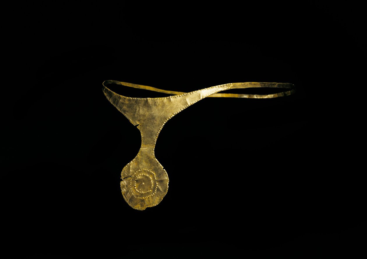 Sztuka prehistoryczna, epoka brązu. Kultura „”El Argar””. Diadem „Caravaca lub Cehegin” w kolorze złotym. Muzeum Archeologiczne w Madrycie, Hiszpania autorstwa Prehistoric Prehistoric